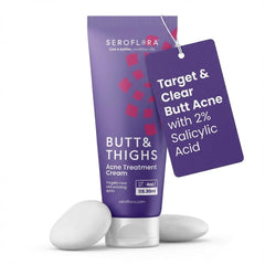 Seroflora Butt Acne Cream Tube demonstrates targeted blemish care for the buttocks.