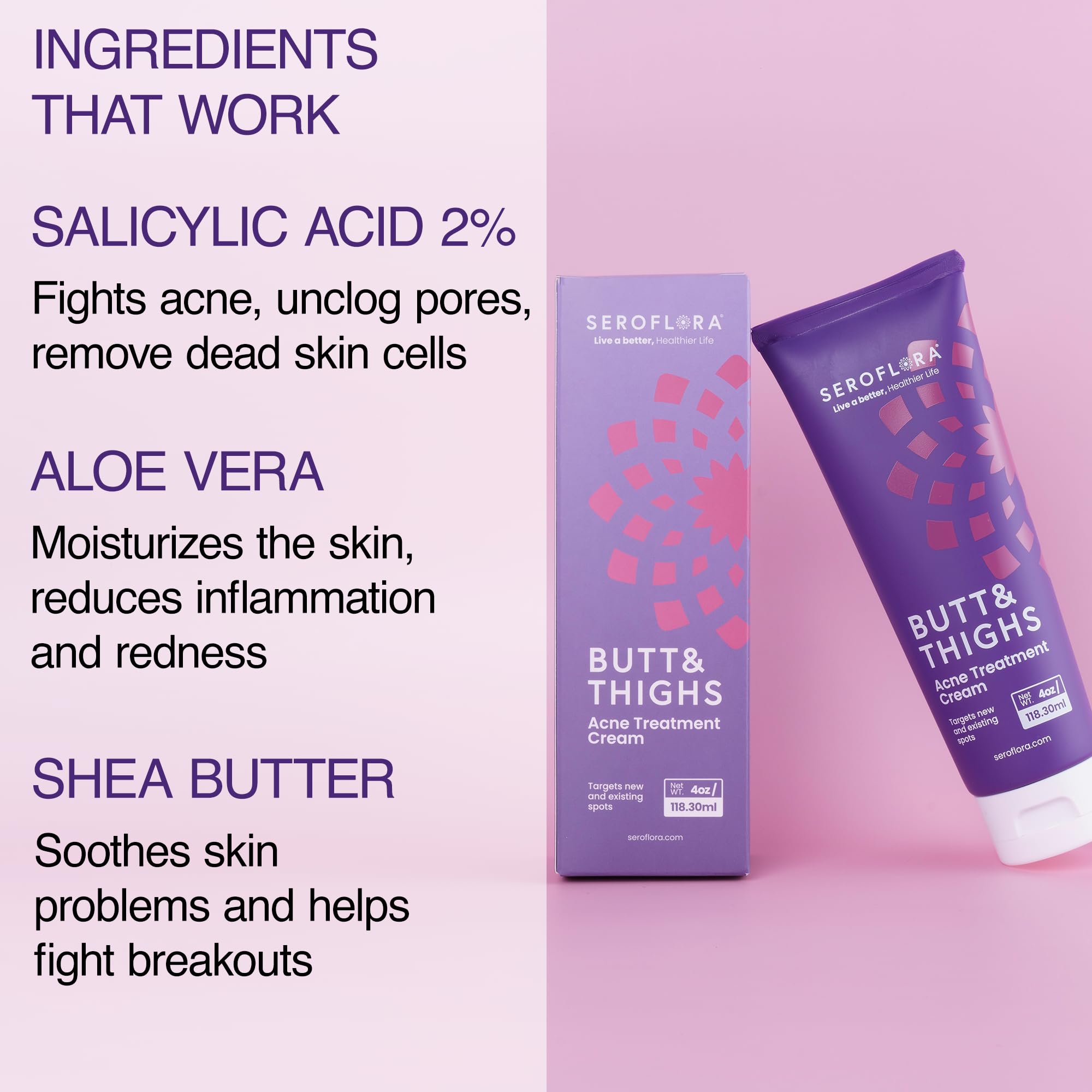 Seroflora bottle demonstrates hydration and balance for healthier-looking skin.
