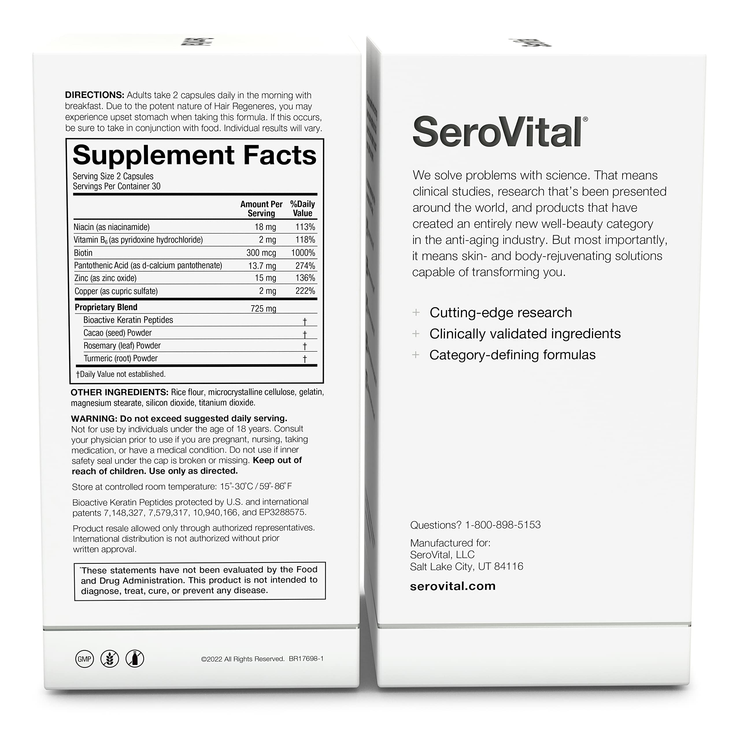 Serovital Hair Regeneres bottle with a soft glow conveys radiant hair potential.