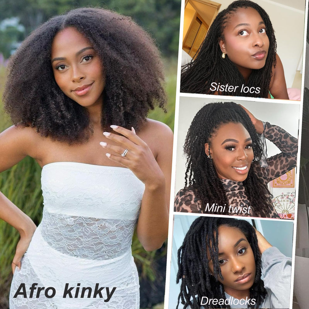 Serreal bulk hair used as dreadlocks extension for longer protective looks.