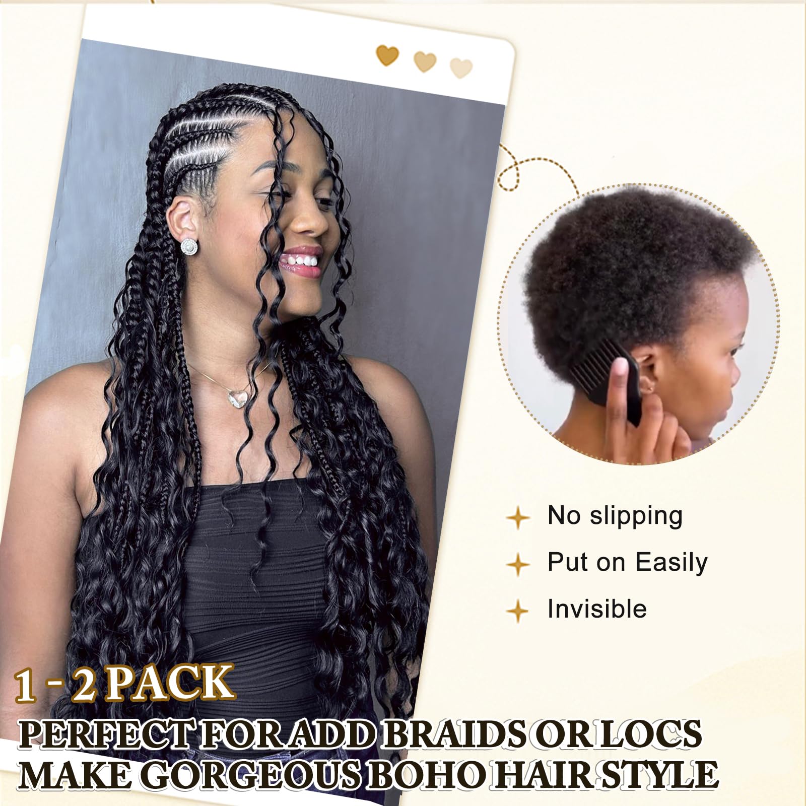 Serreal Gogo Curl natural black 1B color blends with most shades