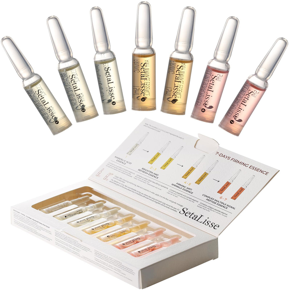 SetaLisse seven-day serum packaging shows travel-friendly design for on-the-go skincare.