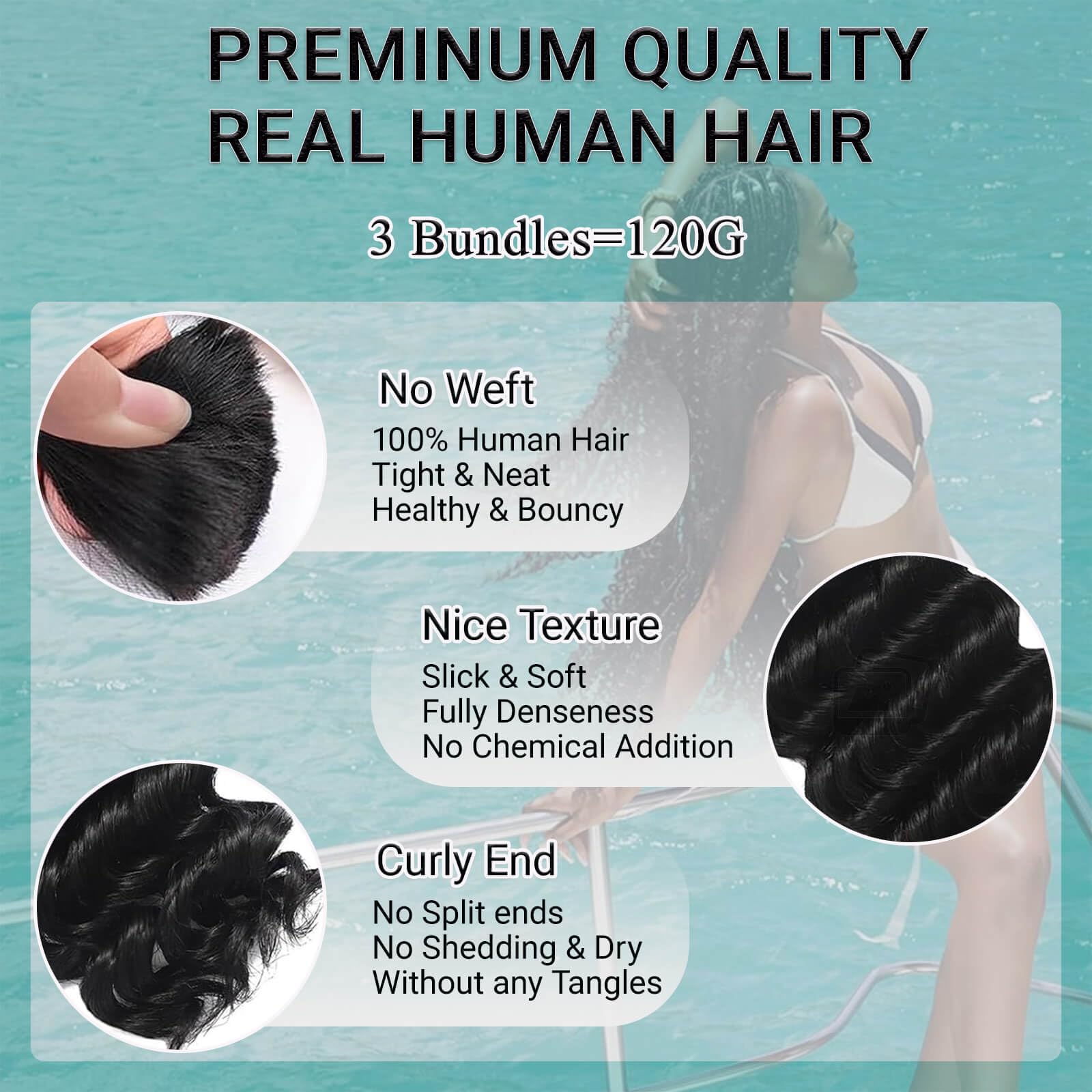 Seveco bulk knotless braiding hair 120g per pack for fuller styles