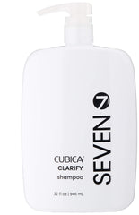 SEVEN Cubica Clarifying Shampoo bottle front, highlighting detox formula fragrance.