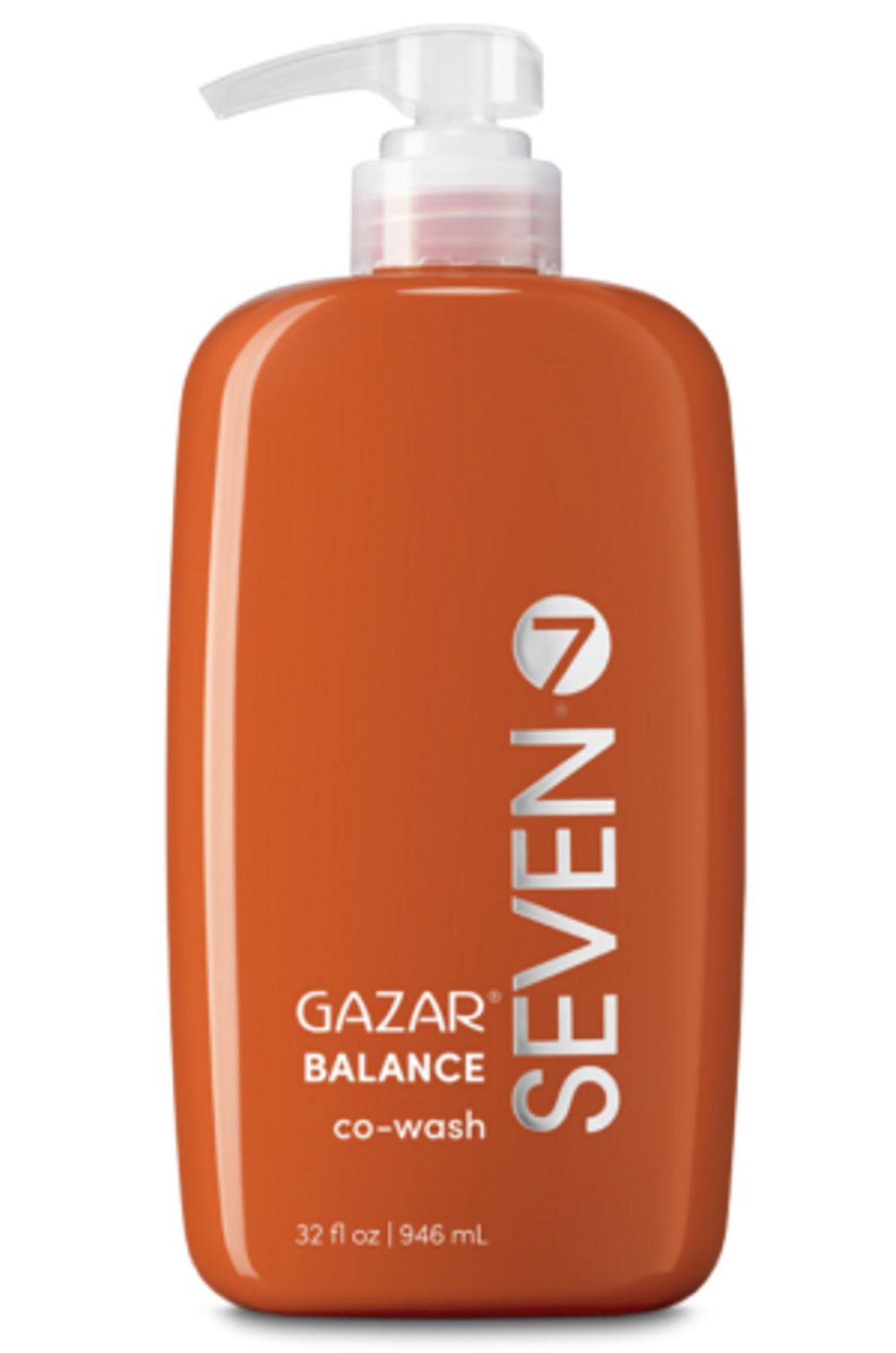 SEVEN GAZAR BALANCE bottle pouring, a gentle one-step cleanse for curly hair