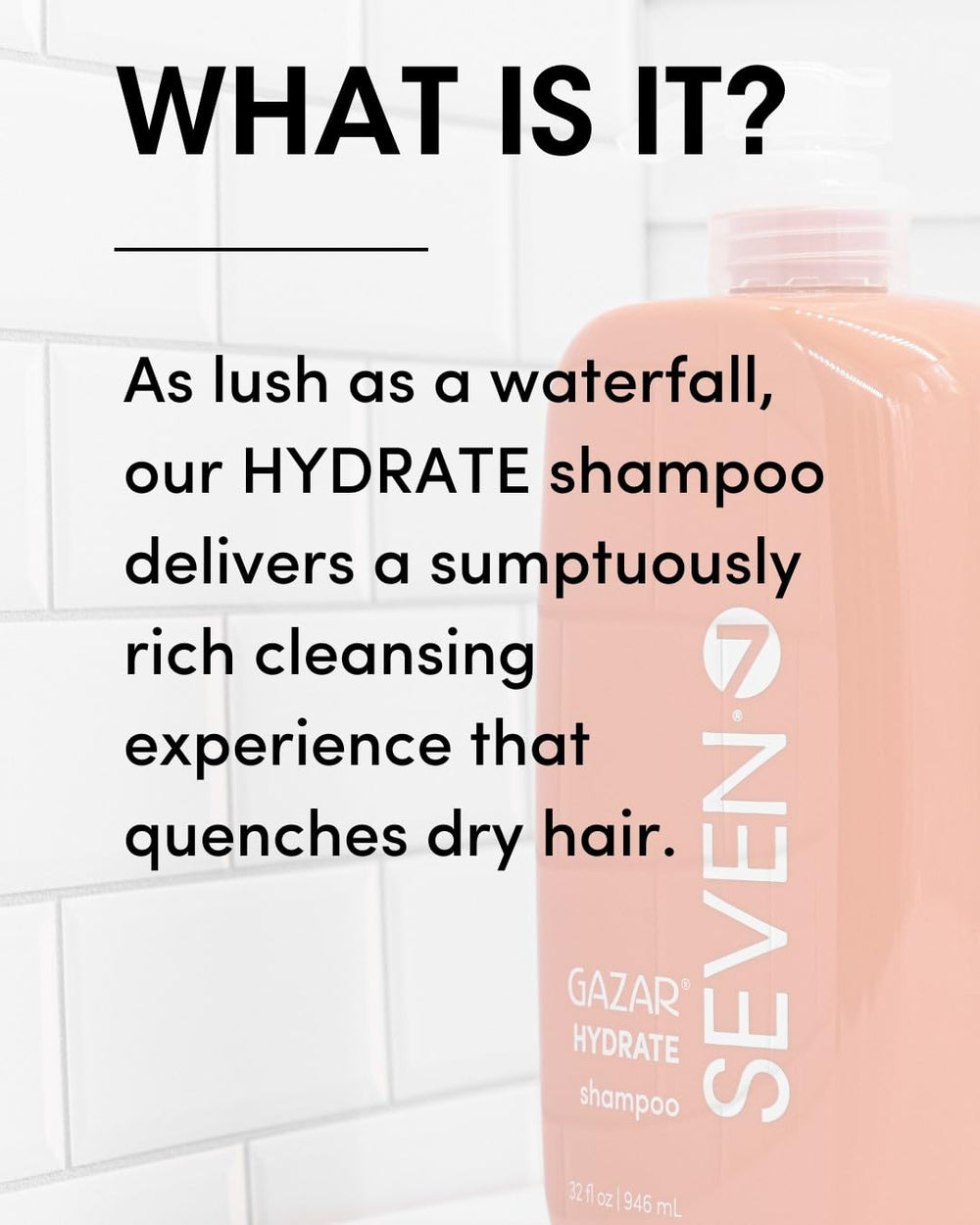SEVEN Hydrate Shampoo foam forming rich lather for gentle cleansing