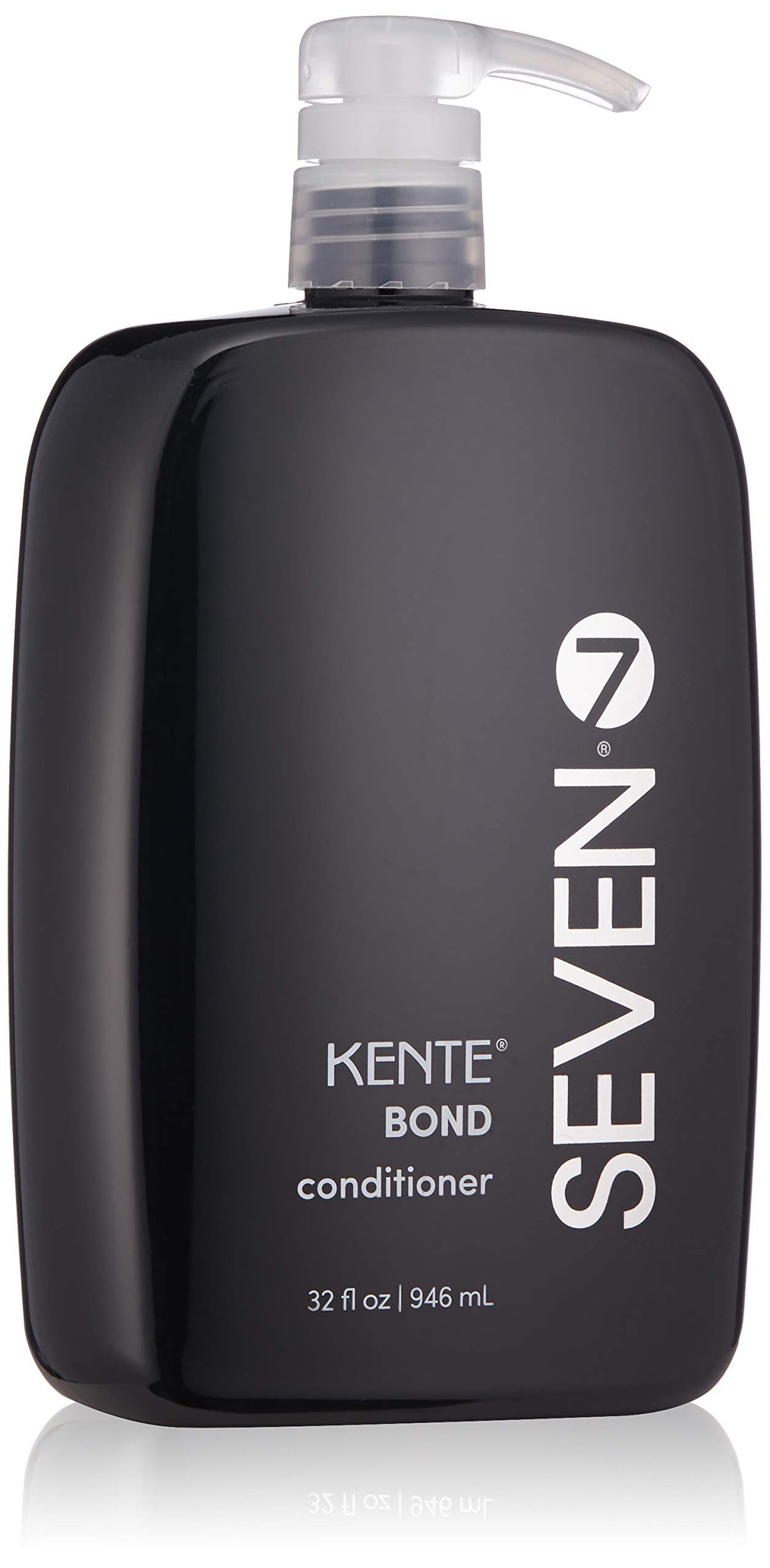 SEVEN KENTE BOND conditioner bottle demonstrating sulfate-free formula for frizz control.
