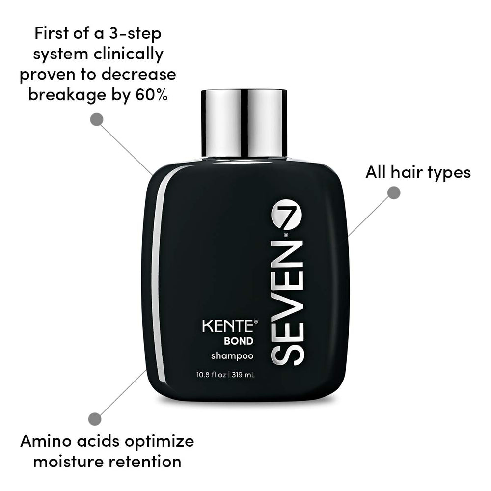 SEVEN Kente Bond Shampoo with green tea ingredients for balanced cleansing