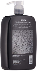 Close-up label shows cruelty-free and USA-made credentials for SEVEN.