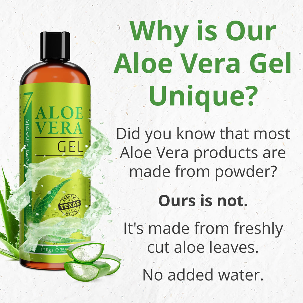 Seven Minerals Aloe Gel on skin shows quick absorption and smooth finish.