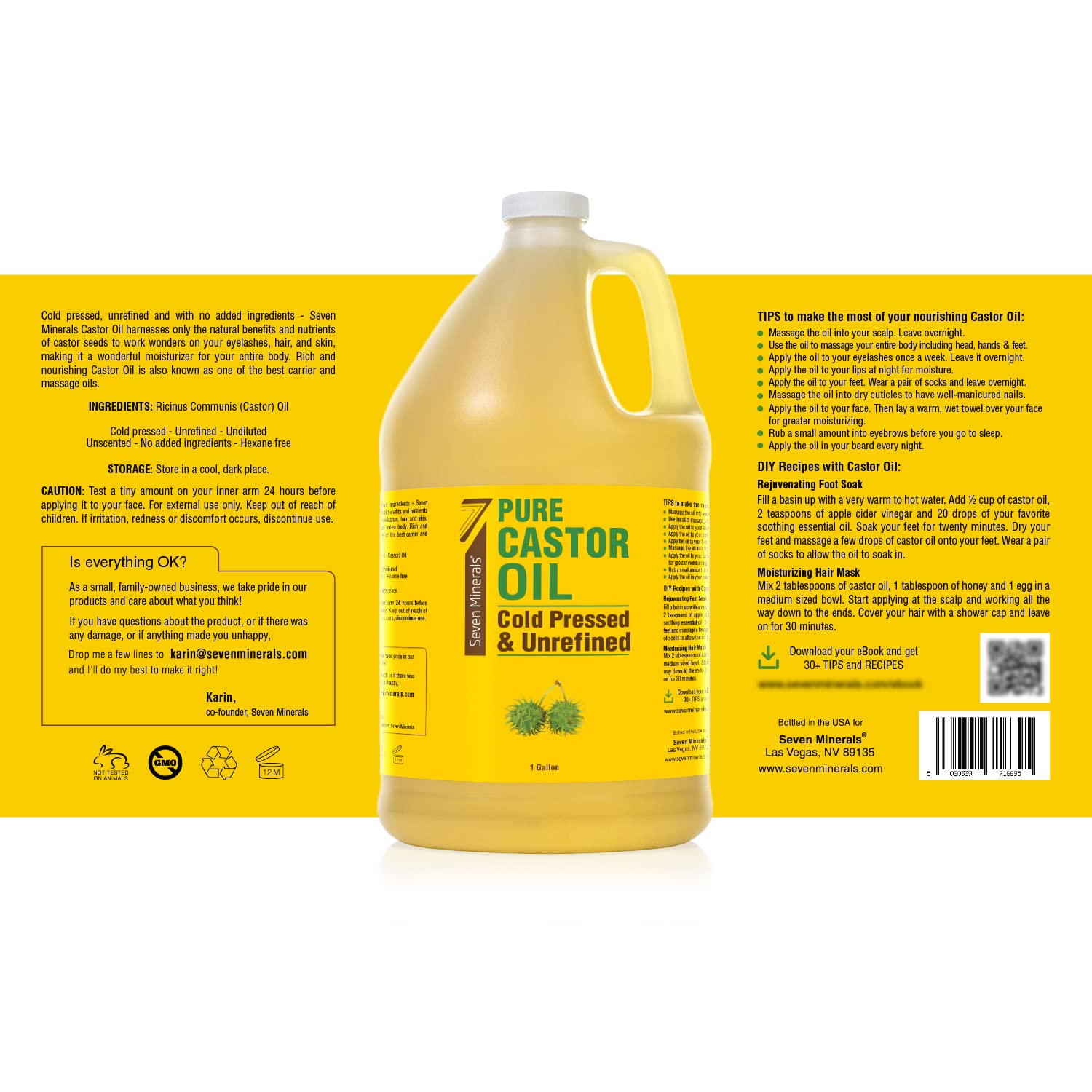Lashes and brows conditioning concept with Seven Minerals castor oil