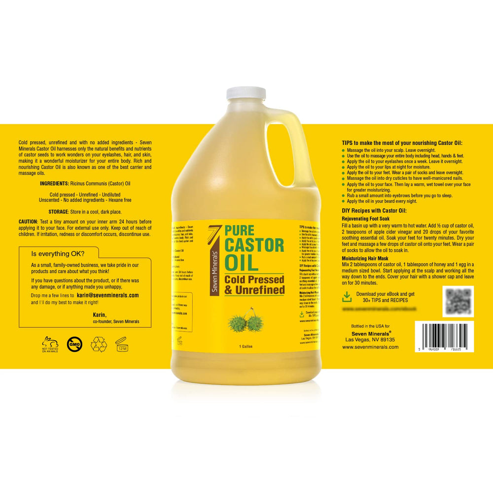 Lashes and brows conditioning concept with Seven Minerals castor oil