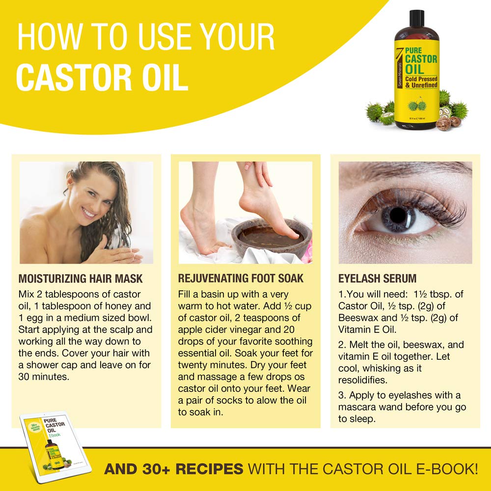Seven Minerals castor oil single-ingredient formula for clean skincare.