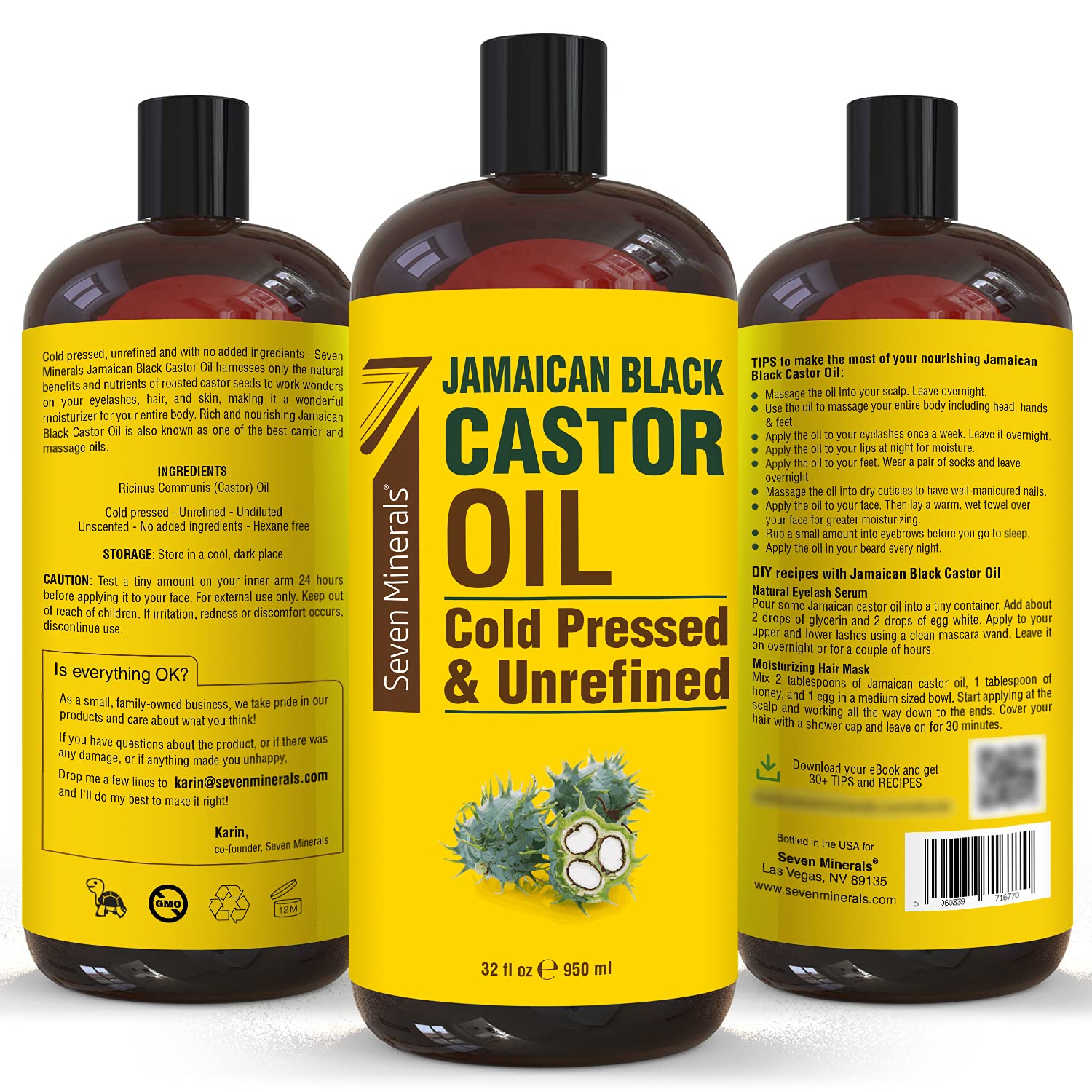 Seven Minerals 32oz eco-sized bottle reduces waste and saves money