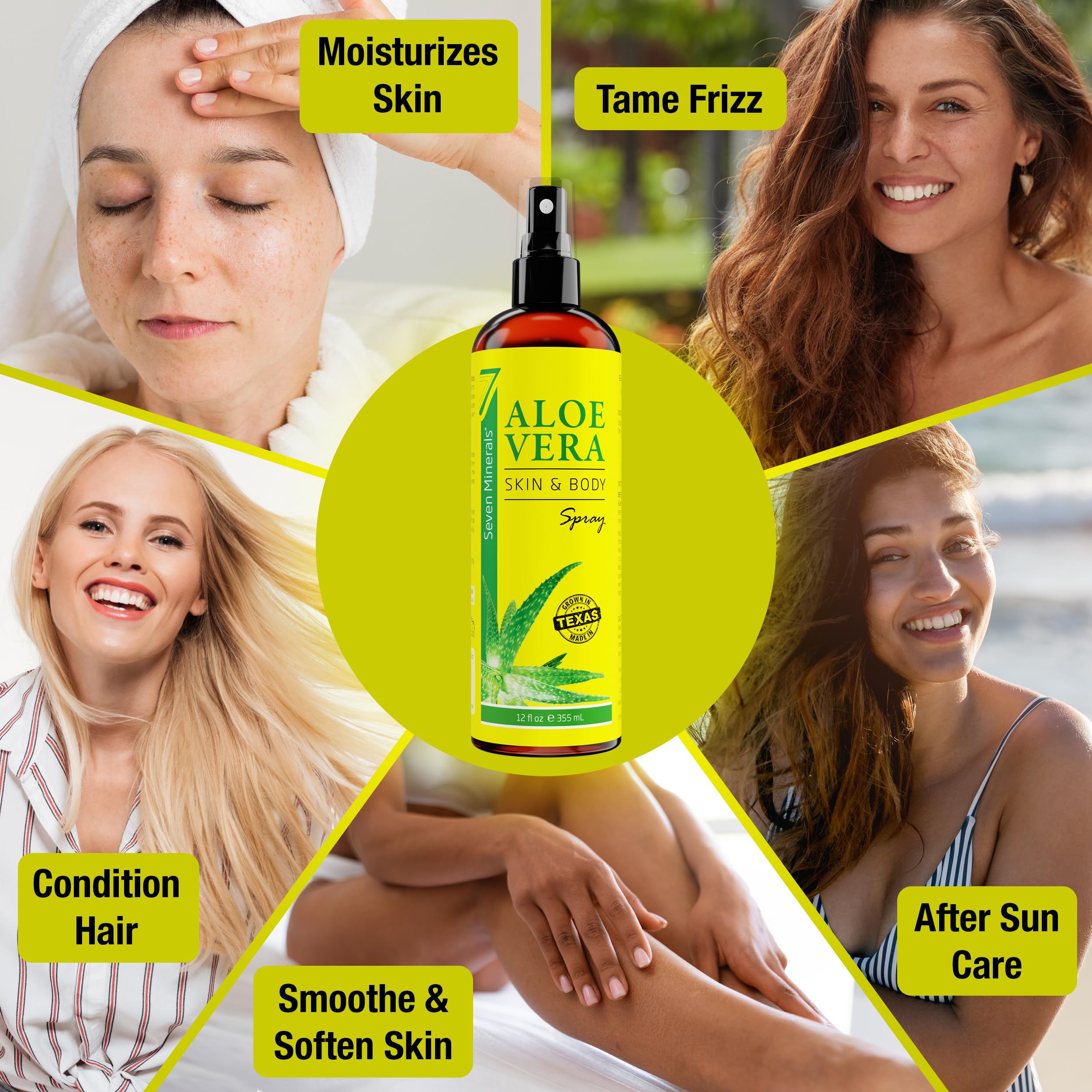 Freshly cut aloe leaves showcase the pure source behind the spray.