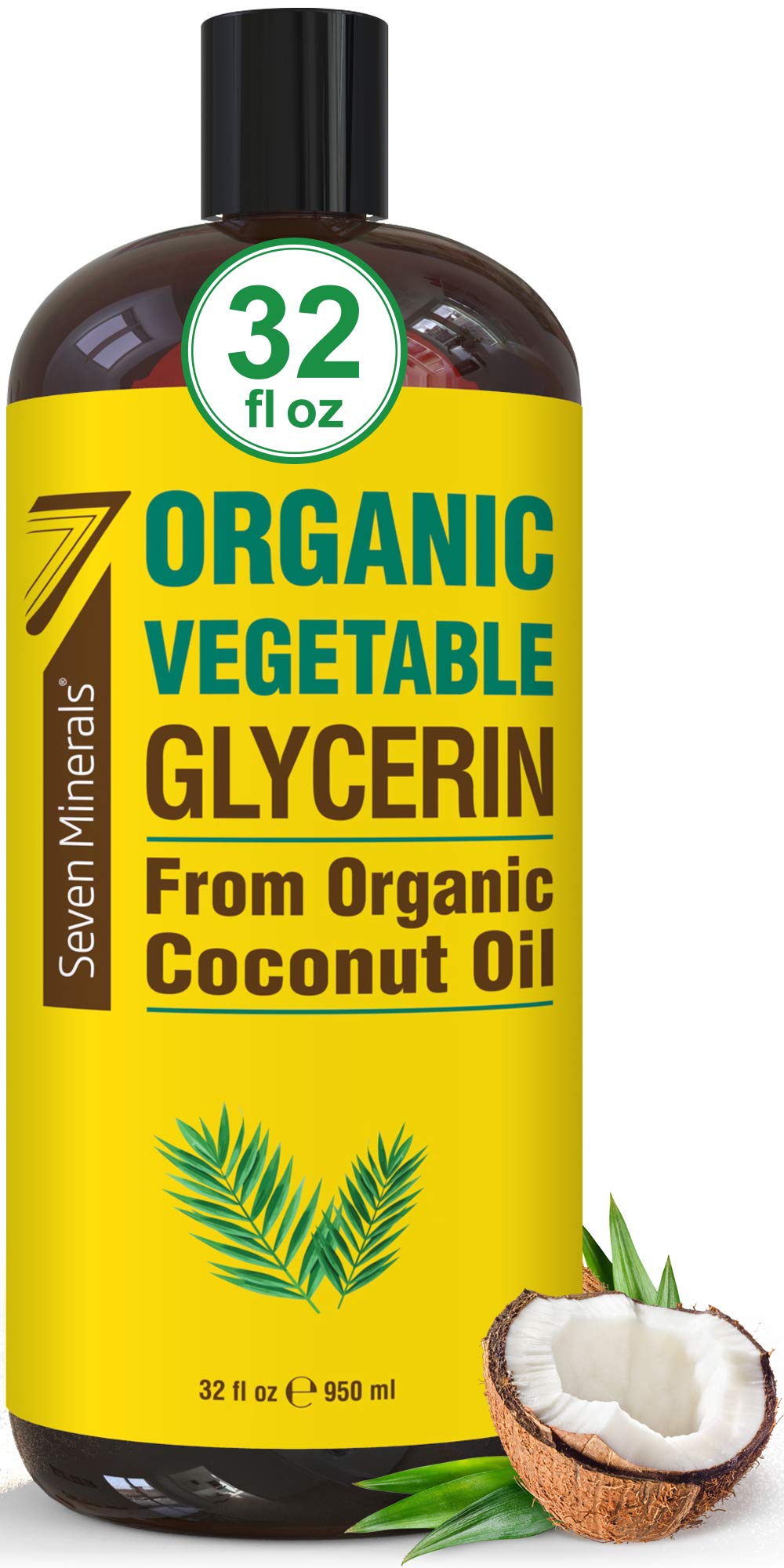 Seven Minerals organic glycerin bottle for pure hydration and DIY skincare.