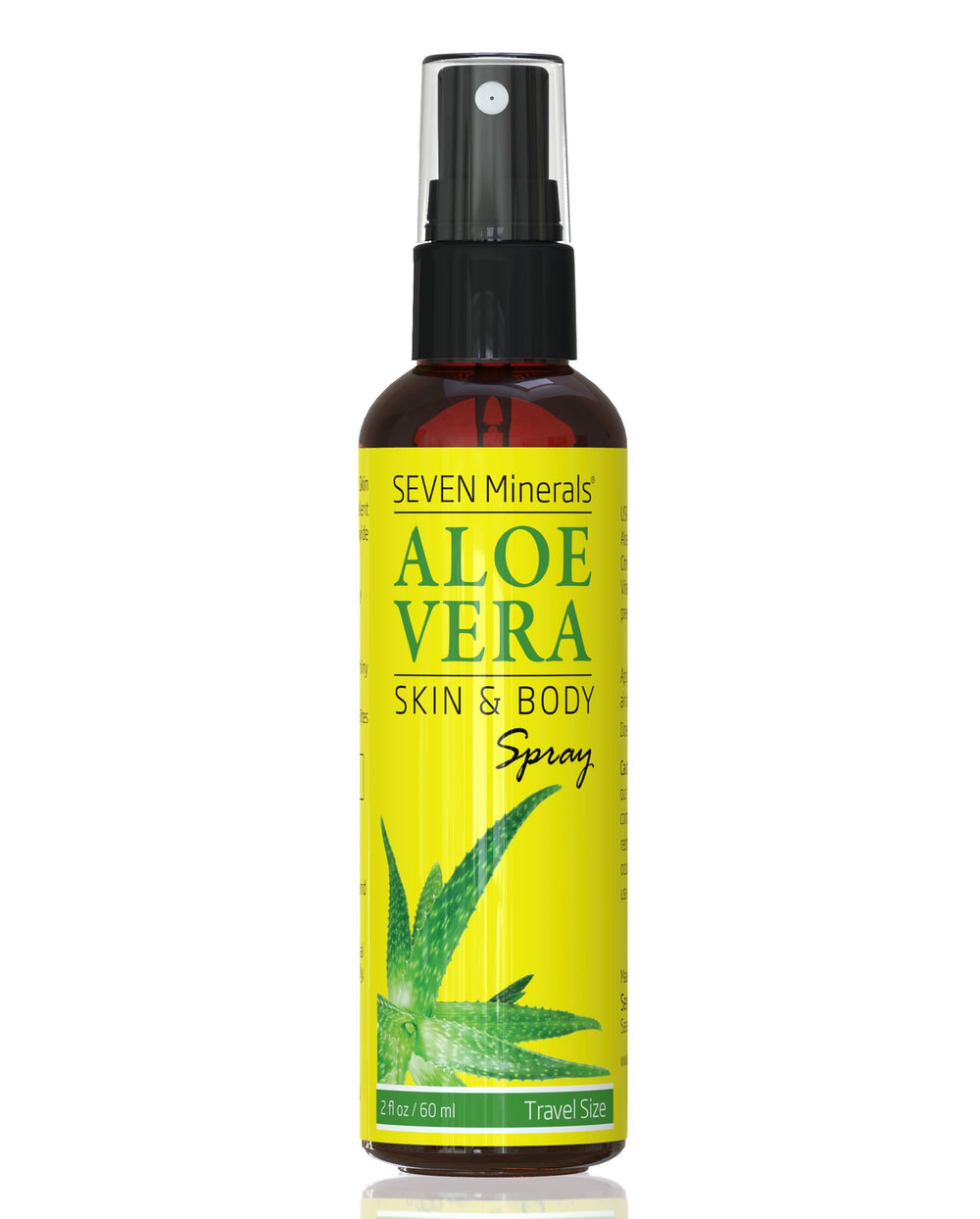 Pack of two 2 oz aloe spray bottles for travel