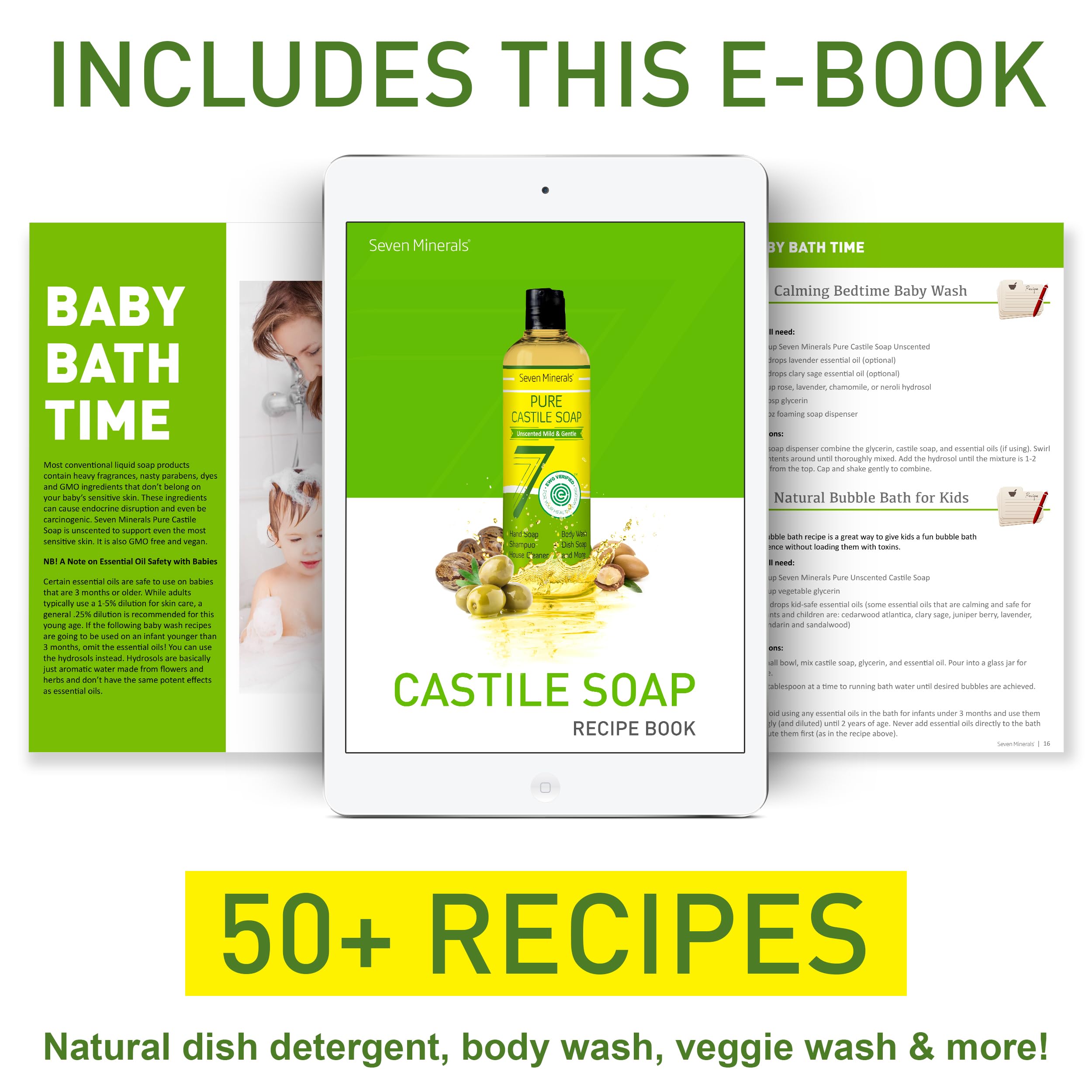 Baby-friendly unscented castile soap ideal for gentle wash.