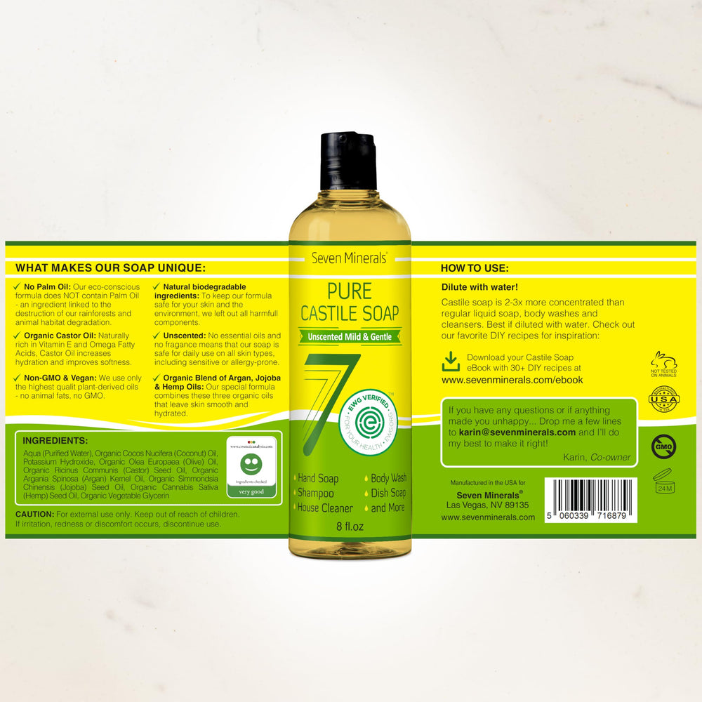 Eco-friendly packaging highlighting palm oil-free formula.
