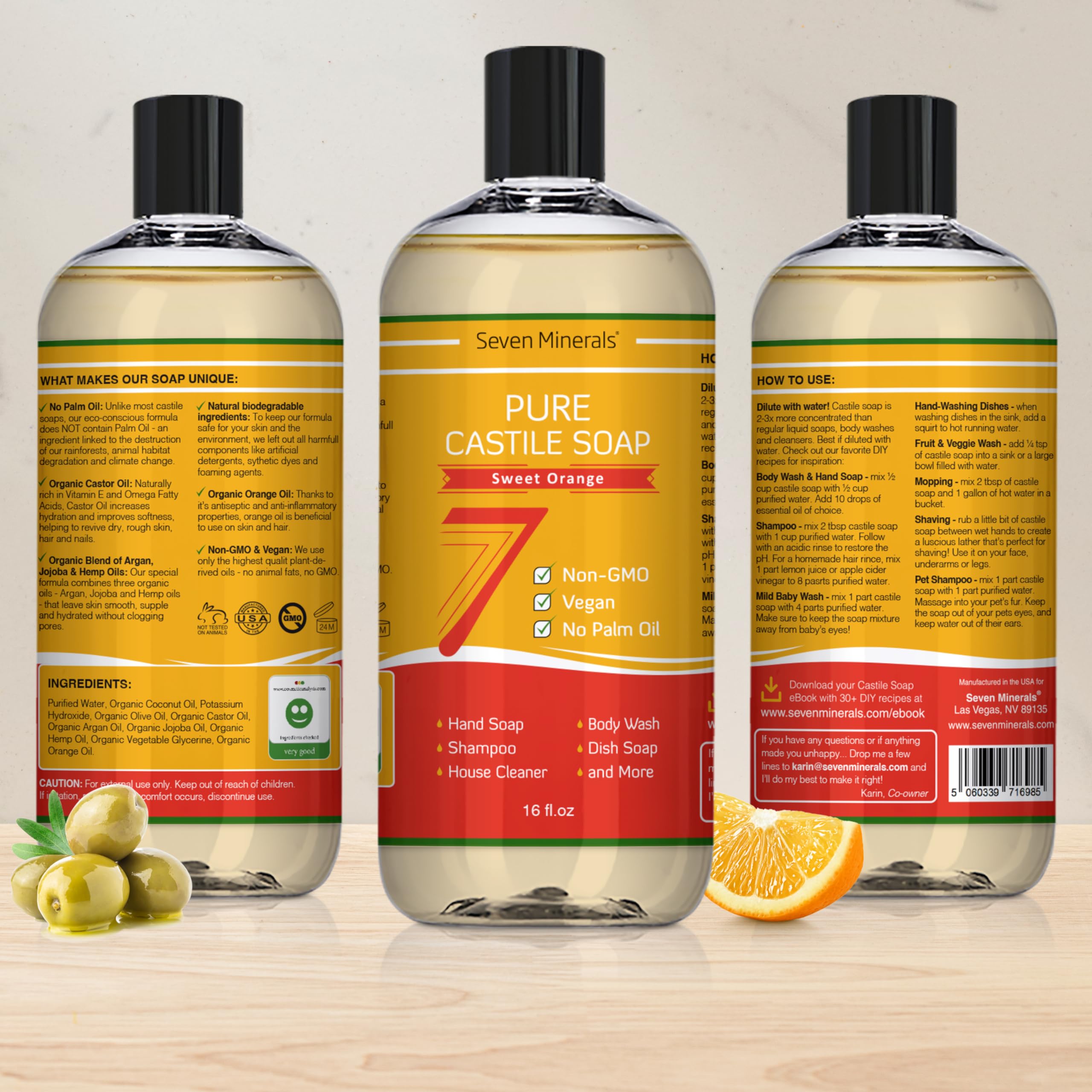 Seven Minerals baby wash scene illustrates gentle cleansing for little ones.
