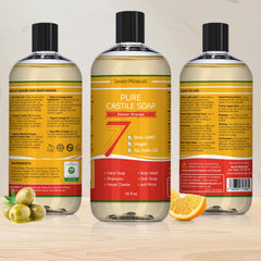 Seven Minerals baby wash scene illustrates gentle cleansing for little ones.