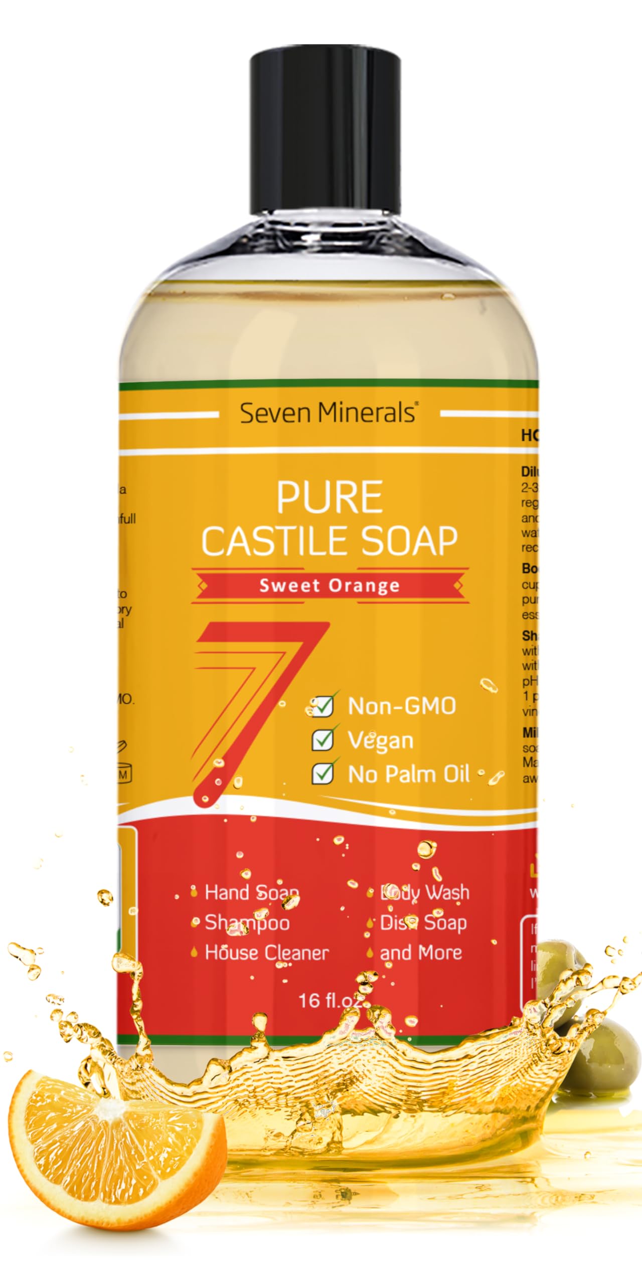 Seven Minerals hands washing with castile soap shows everyday use.