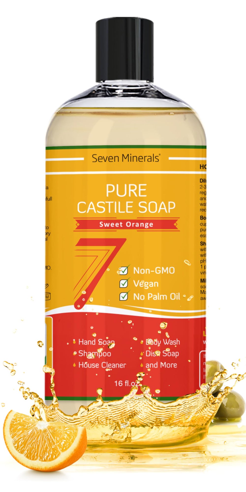 Seven Minerals hands washing with castile soap shows everyday use.