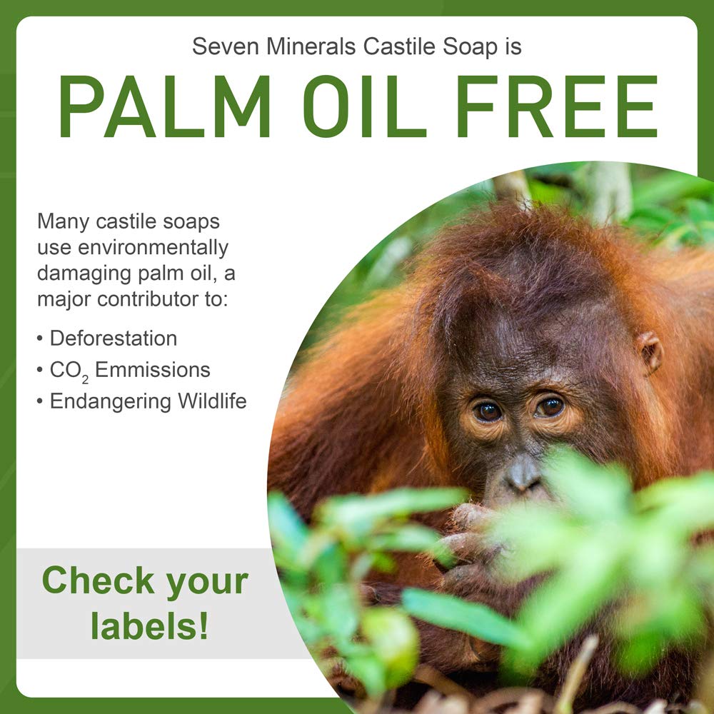 Foaming lather of Seven Minerals Lemon Castile Soap for daily cleansing.