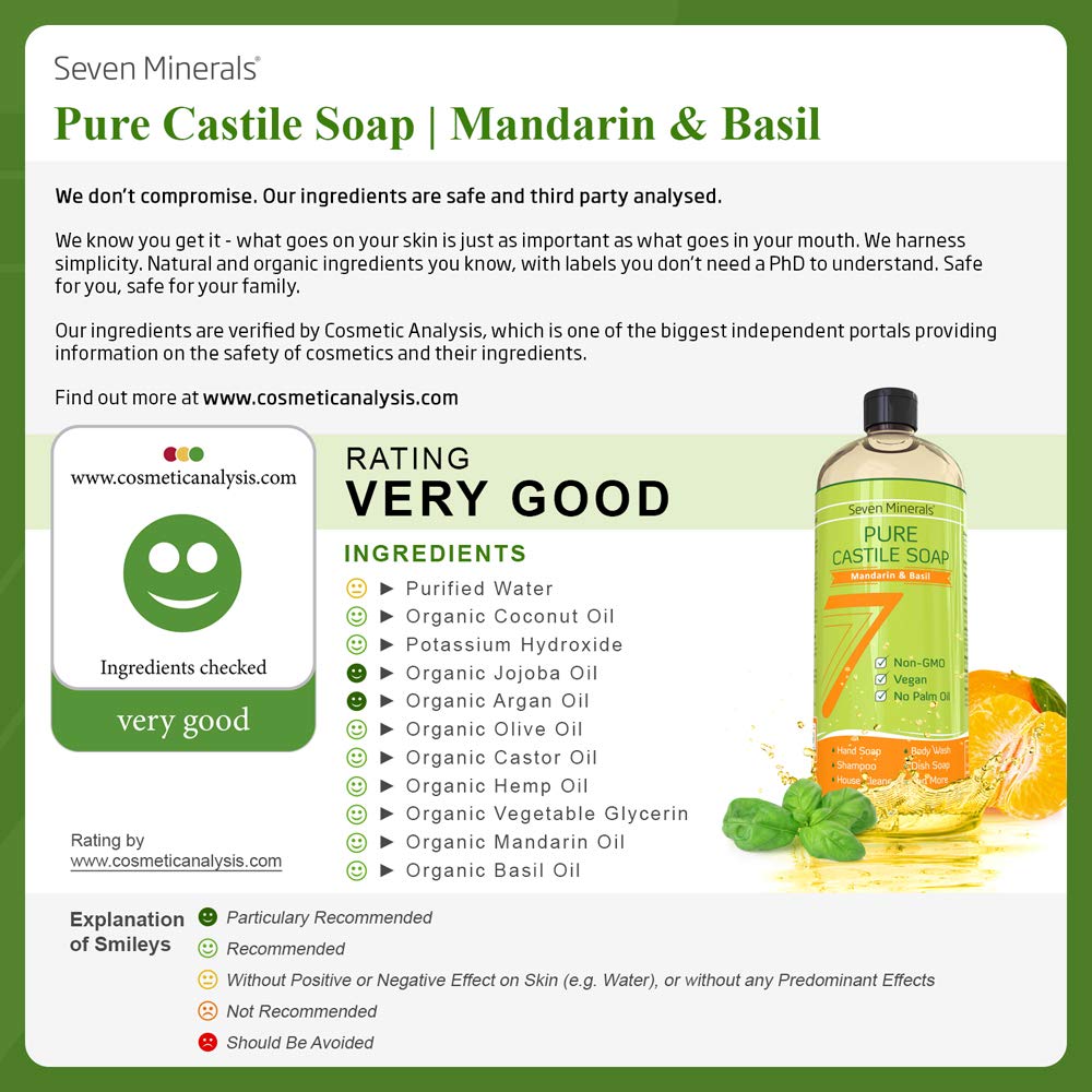 Silky foamy lather from Seven Minerals Castile Soap for bath and body