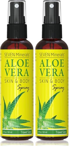 Seven Minerals travel-size aloe spray bottle for quick absorption