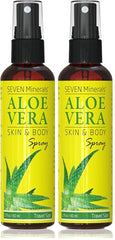 Seven Minerals travel-size aloe spray bottle for quick absorption