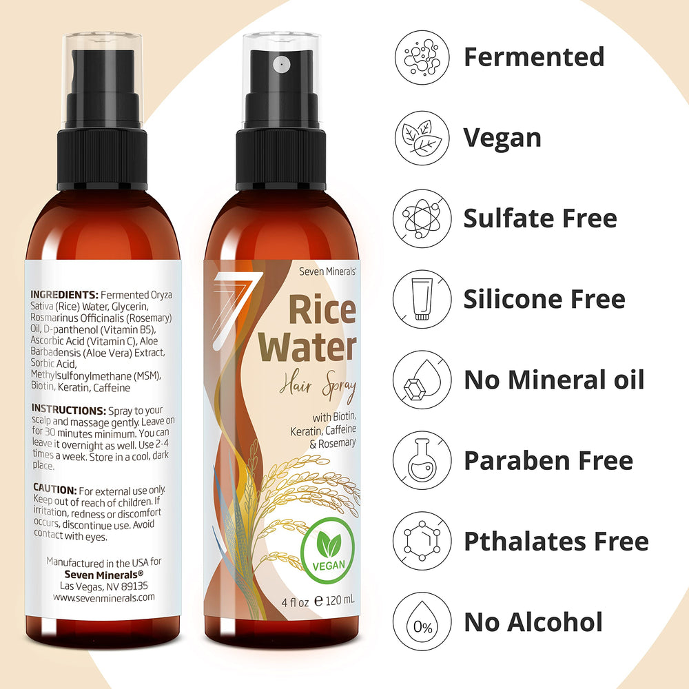 Seven Minerals vegan non-greasy finish emphasizes lightweight spray for everyday use