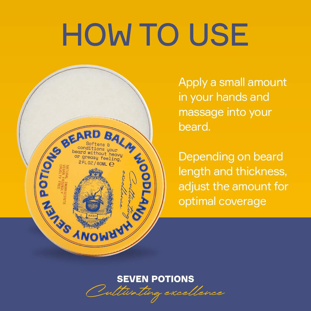 Seven Potions packaging flatlay showcasing premium natural formula and compact 2oz tin.