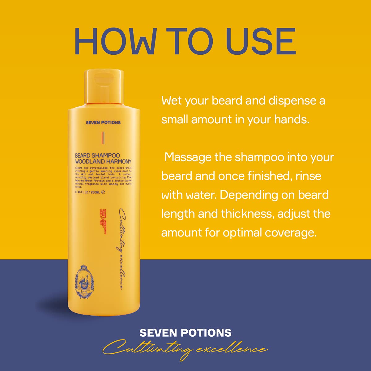SEVEN POTIONS Woodland Harmony after-use beard feels clean with a subtle wood fragrance