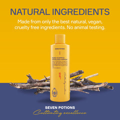 SEVEN POTIONS Beard Shampoo Woodland Harmony being applied to beard for refreshing wash