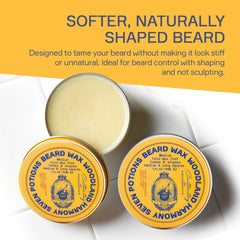 SEVEN POTIONS beard wax Woodland Harmony texture close-up for smooth finish