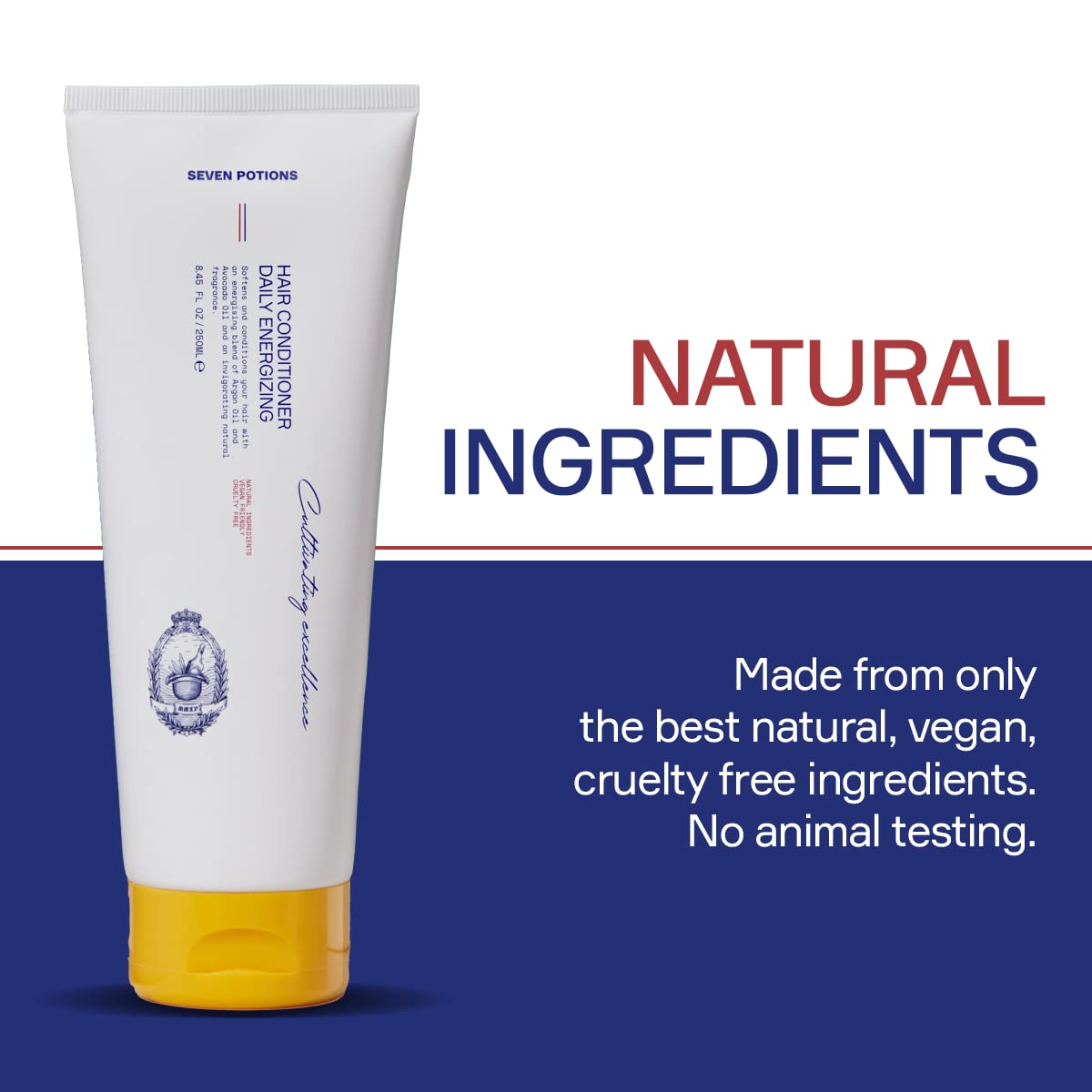Seven Potions conditioner pour action ready to smooth hair.
