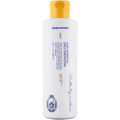 SEVEN POTIONS Hair Shampoo bottle pour demonstrates quick deep cleansing for daily use.