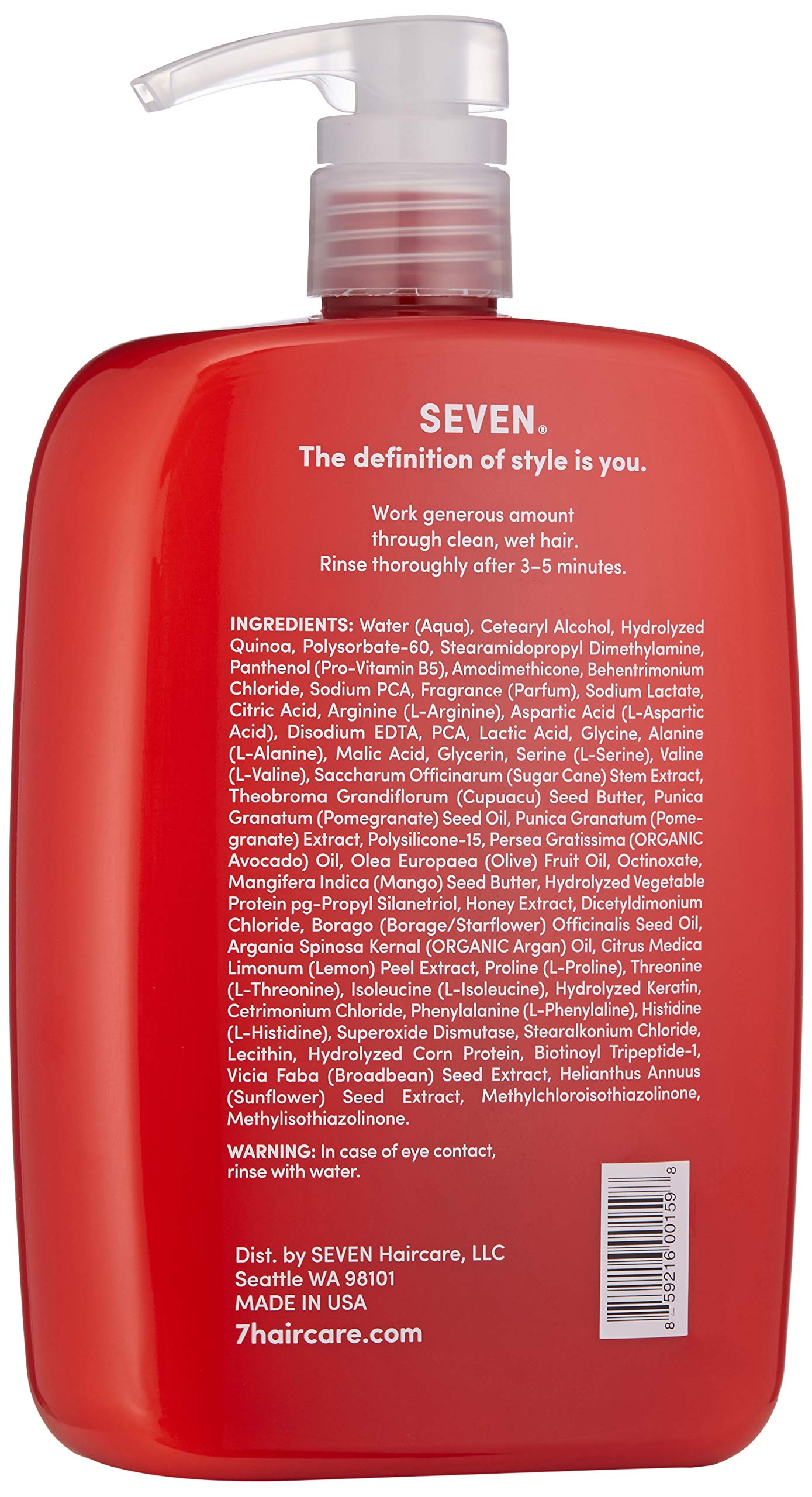 SEVEN Rinzu COLOR conditioner pump action showing easy application and even coverage.
