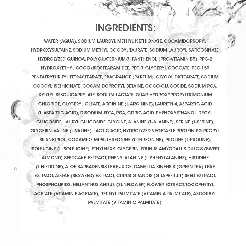 SEVEN Rinzu COLOR Shampoo ingredients panel featuring aloe and vitamins