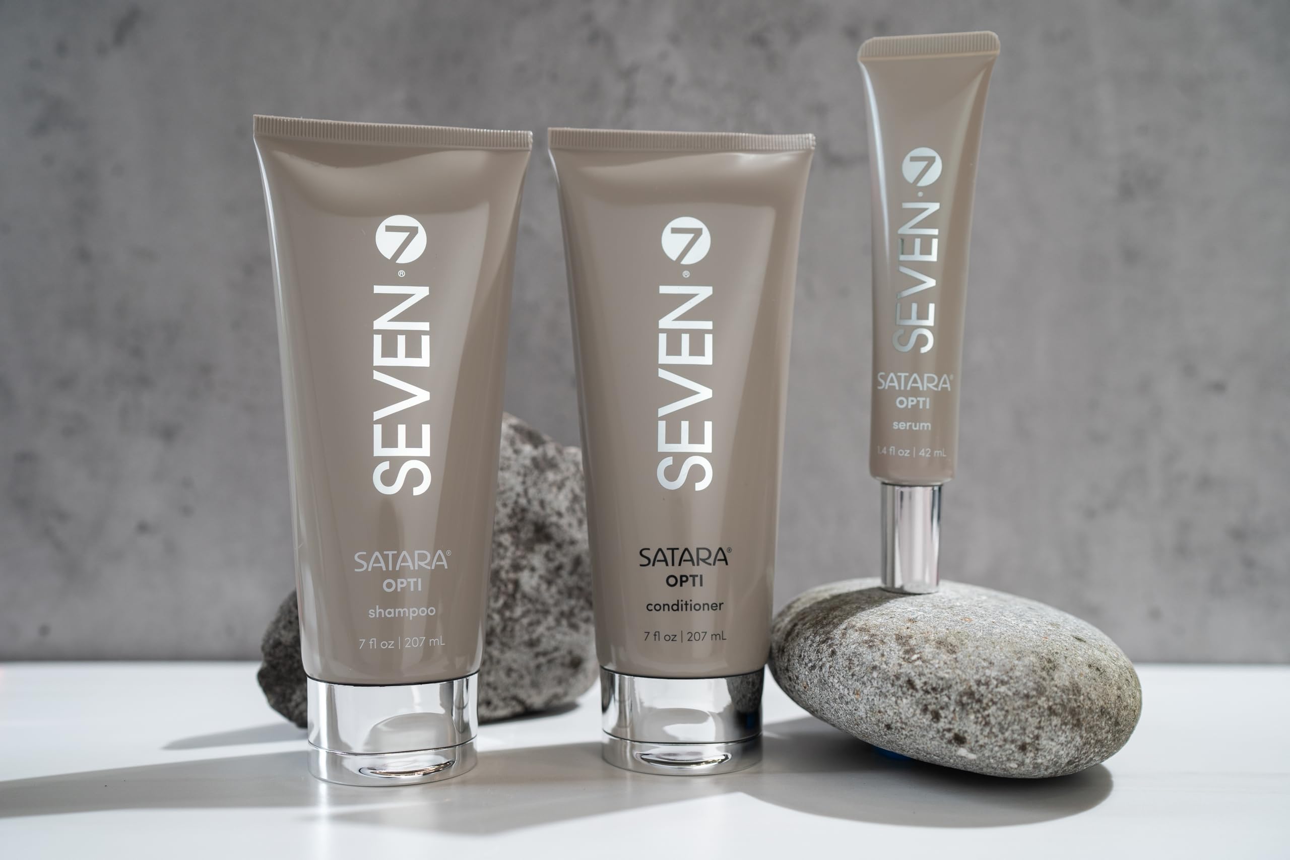 SEVEN SATARA OPTI packaging closeup highlighting clean vegan formula