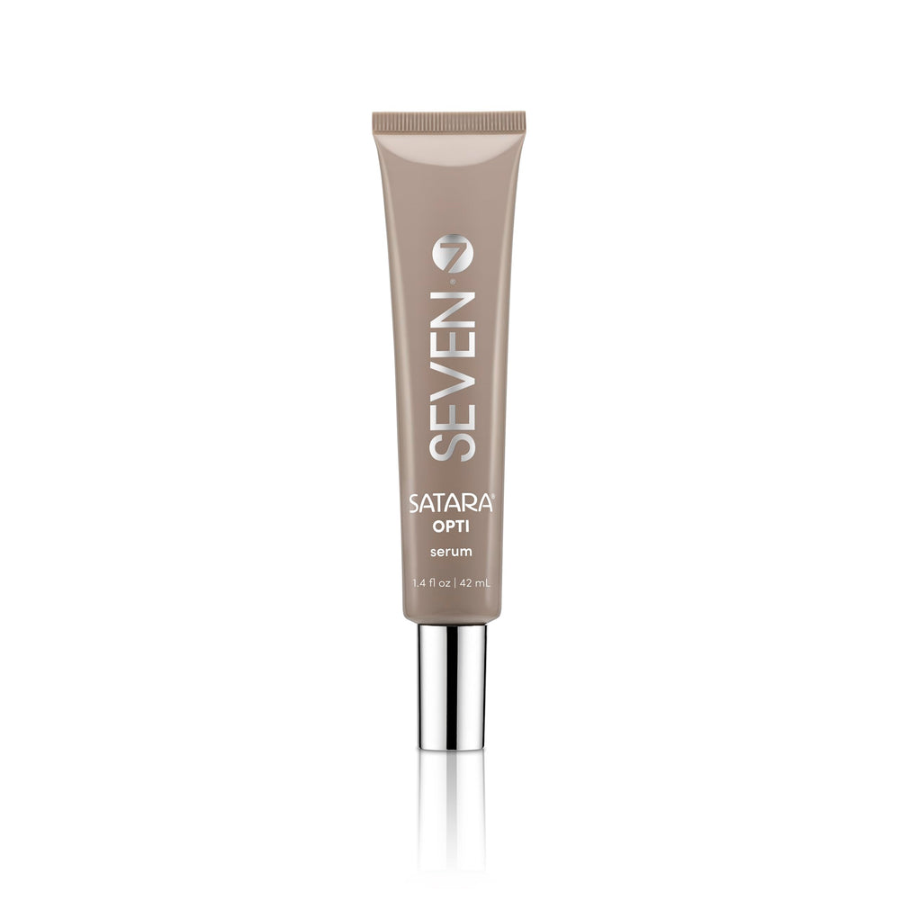 SEVEN Satara OPTI serum bottle showing premium packaging for color vitality and growth
