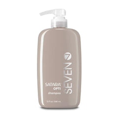 SEVEN SATARA OPTI shampoo bottle front view, premium formula for fuller hair.