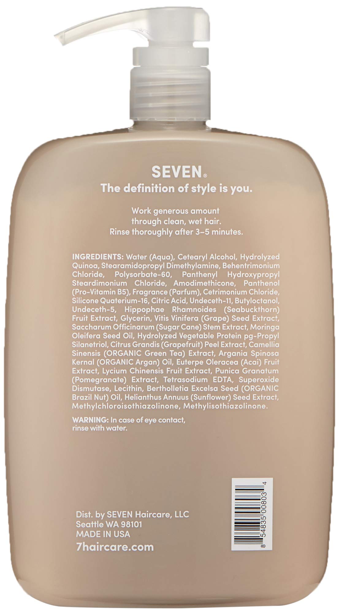 SEVEN Satara Volume Conditioner pump dispensing for easy daily application