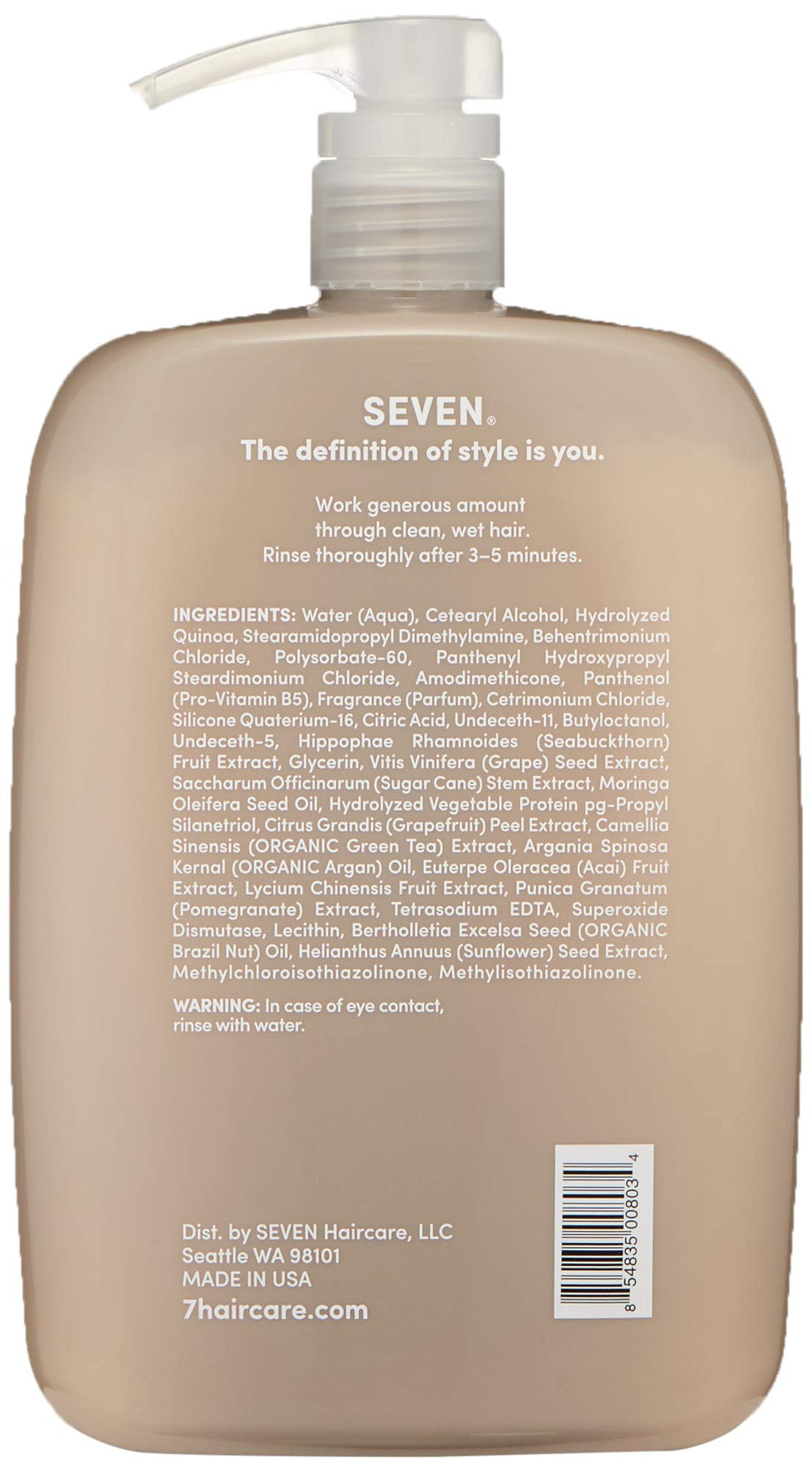 SEVEN Satara Volume Conditioner pump dispensing for easy daily application