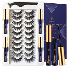 SevenCrown magnetic lashes kit with 10 pairs for all-day wear.