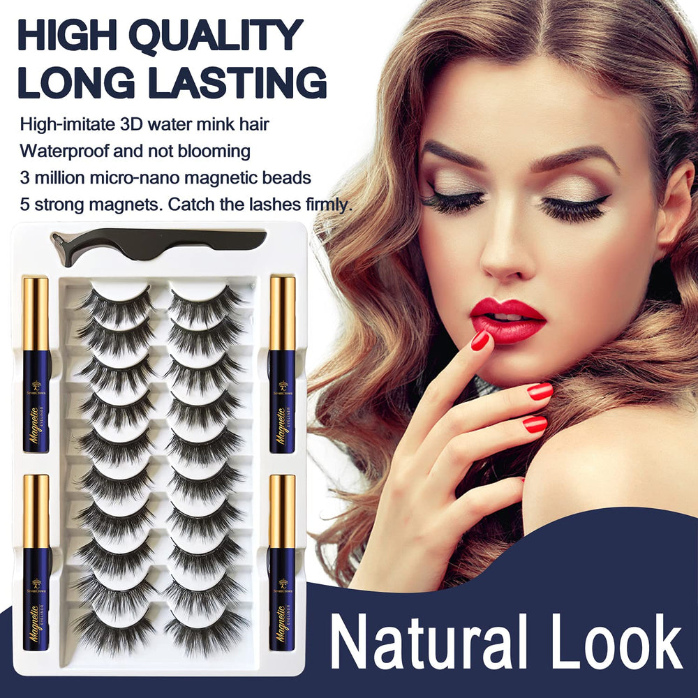 SevenCrown upgraded magnetic liner enhances lash adhesion.