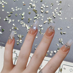 Sevgob silver flower shapes rhinestones for delicate nails