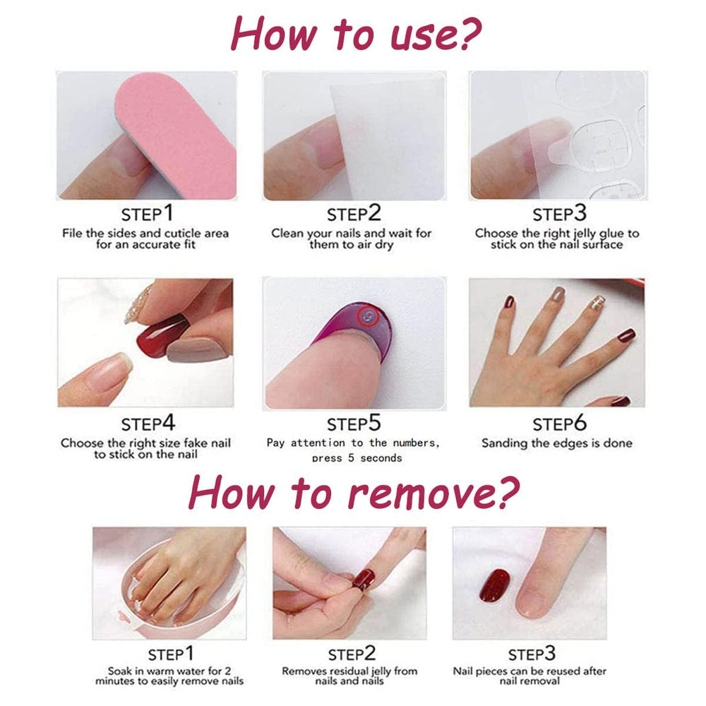 Sevgob 24-piece reusable nail set offering versatile styling options.