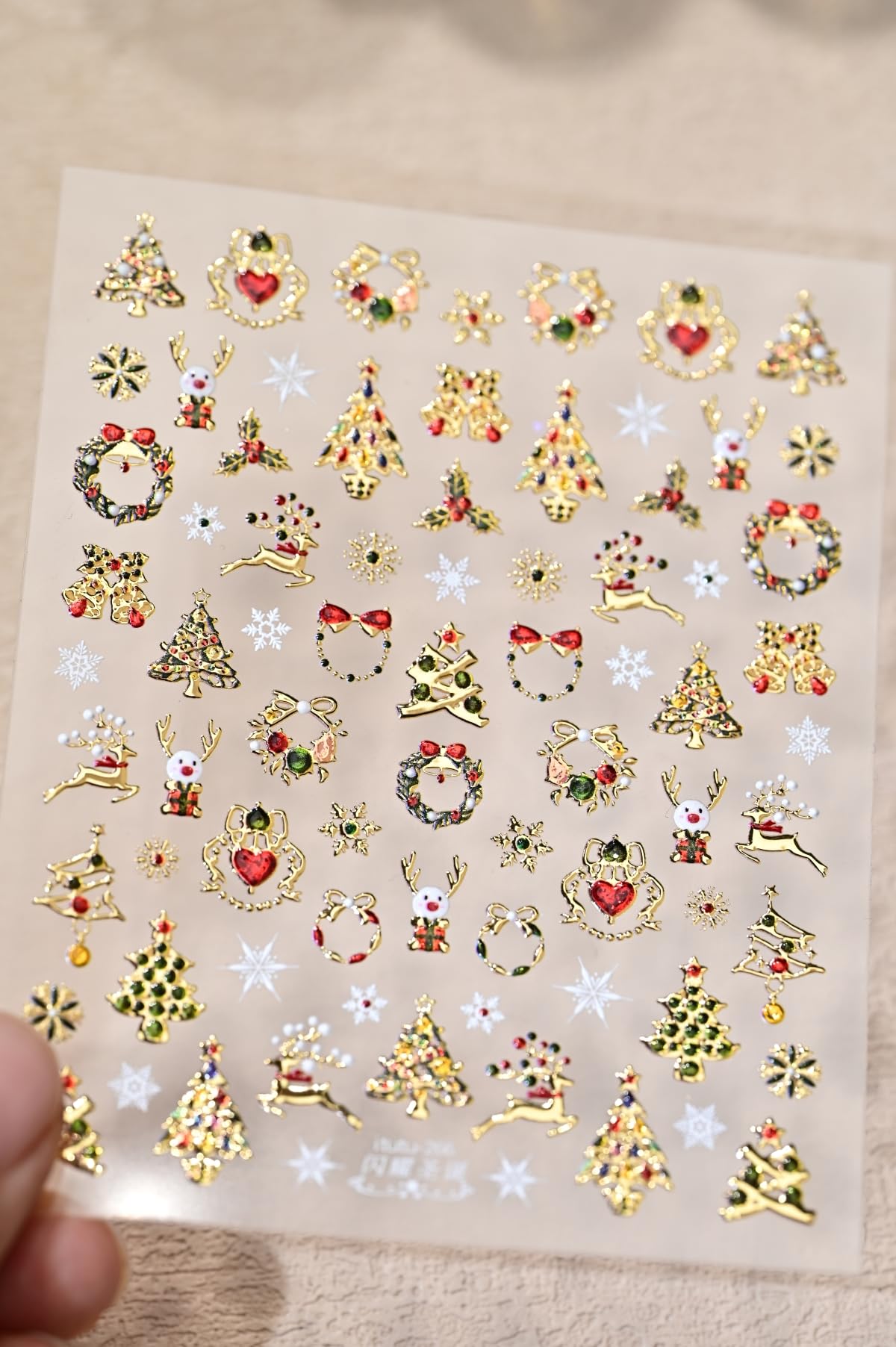 Sevgob Christmas themed nail stickers kit for creative at home manicures